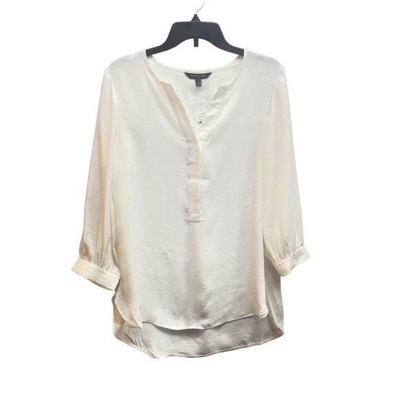 Banana Republic Women's BEIGES  100% Silk Mock Neck Long Sleeve Blouse Size XS - Picture 6 of 16